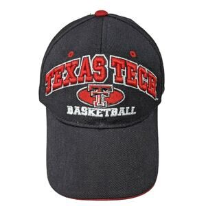 Texas Tech Basketball Black and Red Baseball Cap - Vintage